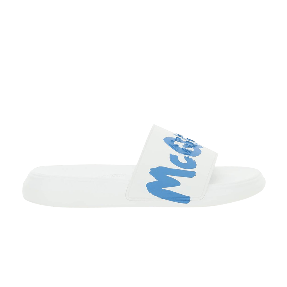 Кроссовки Alexander McQueen Rubber Pool Slide 'Graffiti - White Lake Blue'