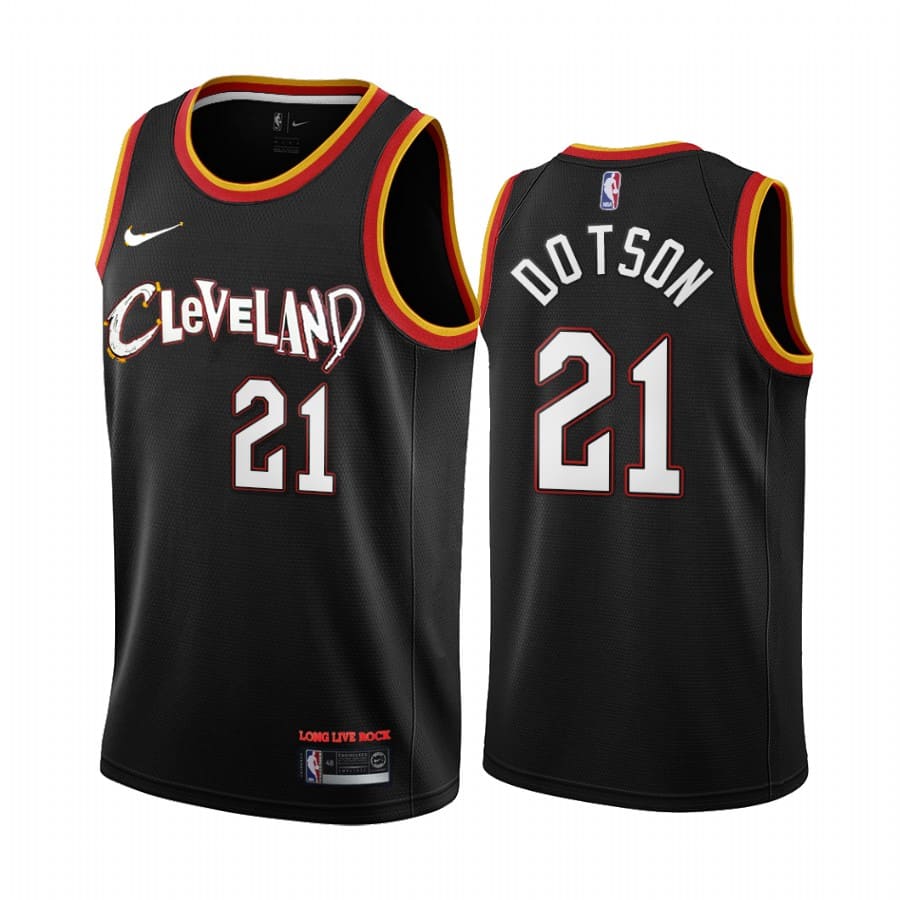 Баскетбольная джерси 2020-21 Cleveland Cavaliers #21 Damyean Dotson City Edition Black Swingman Jersey