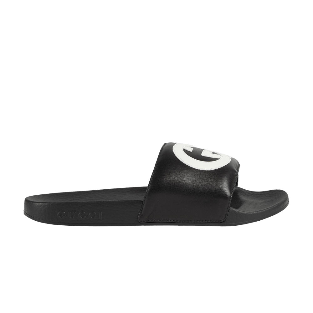 Кроссовки Gucci Wmns Slide 'Interlocking G - Black White'