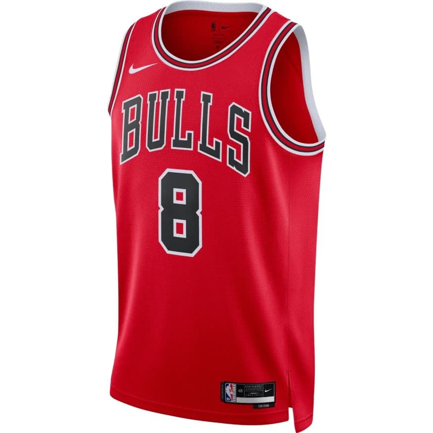 Баскетбольная джерси 2023-24 Chicago Bulls Zach Lavine #8 Swingman Icon Edition Red Jersey