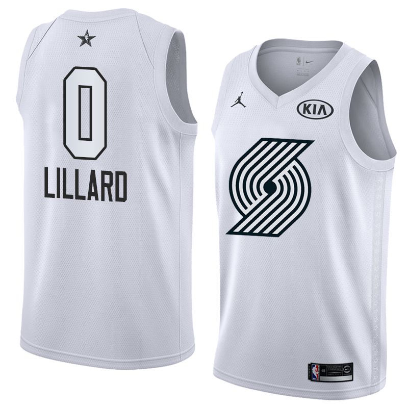 Баскетбольная джерси 2018 All-Star Blazers Damian Lillard #0 White Swingman Jersey