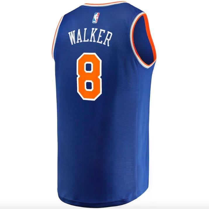 Баскетбольная джерси 2022-23 New York Knicks #8 Kemba Walker Fastbreak Icon Blue Jersey