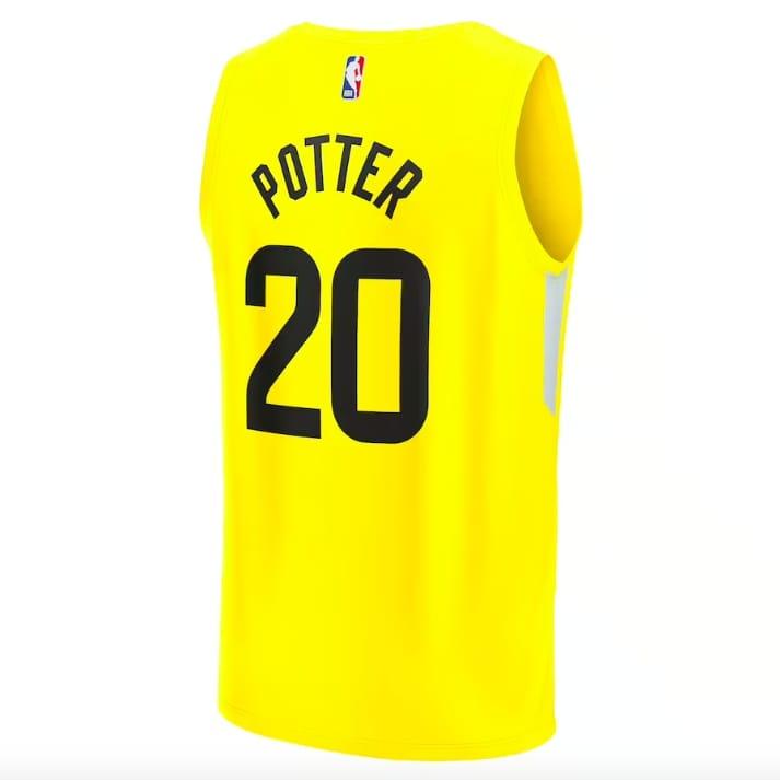Баскетбольная джерси 2022-23 Utah Jazz #20 Micah Potter Fast Break Icon Yellow Jersey