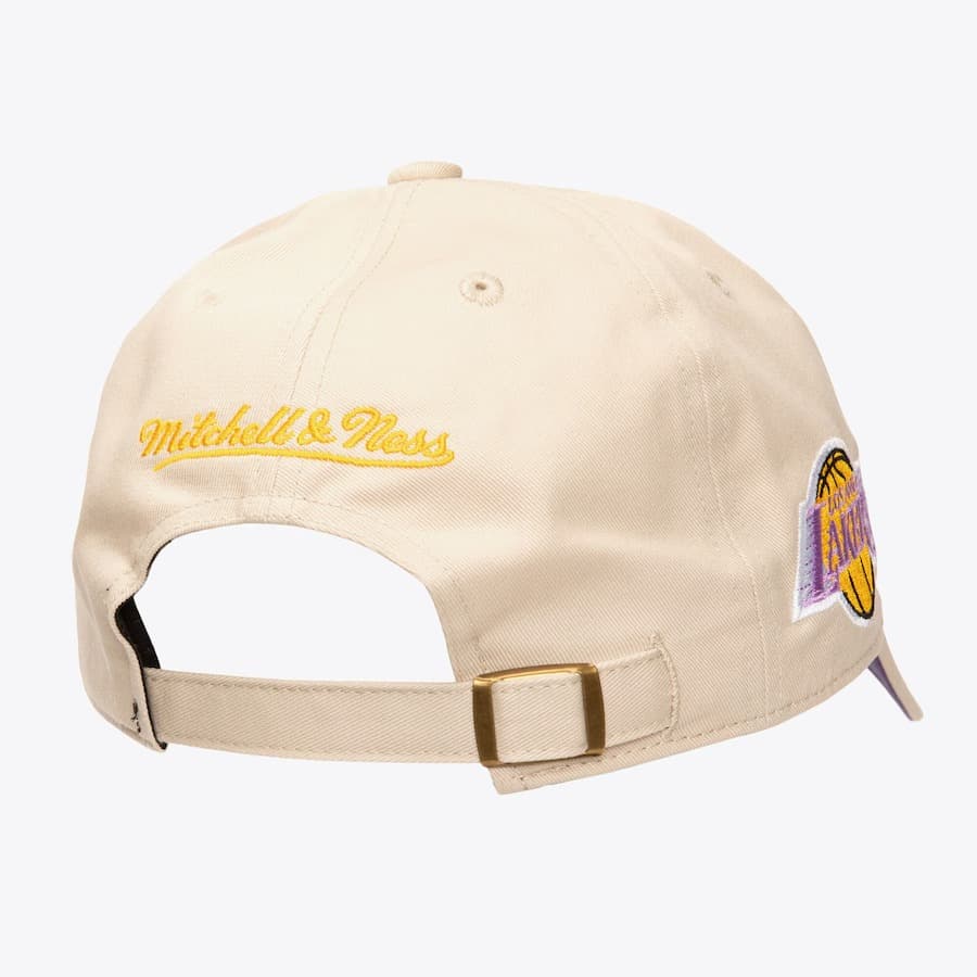 Бейсболка Mitchell & Ness Cream Los Angeles Lakers Hardwood Classics Sswagger Adjustable Hat