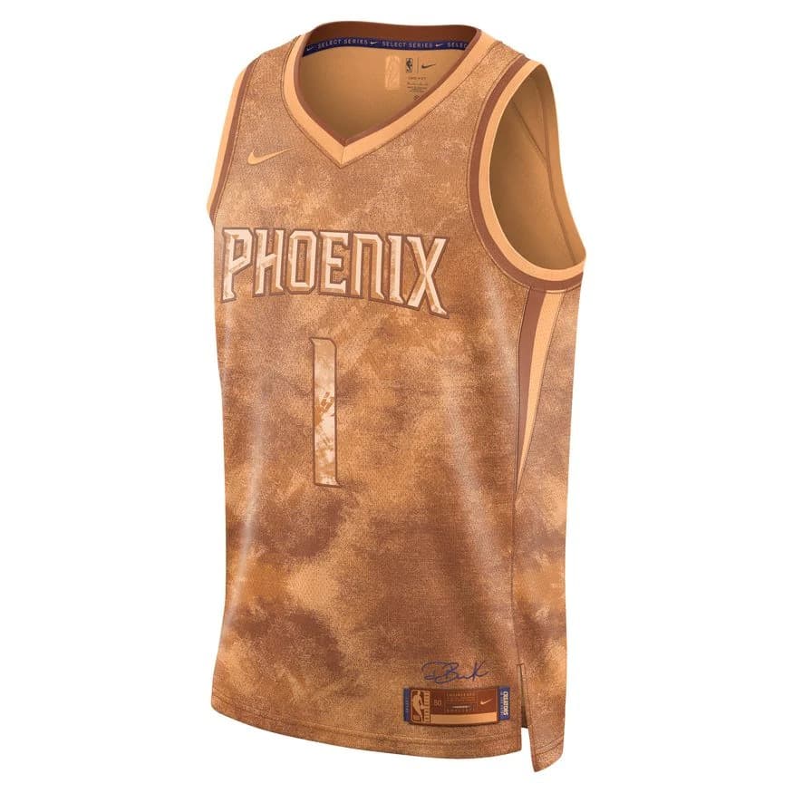 Баскетбольная джерси 2023 Phoenix Suns Devin Booker #1 Swingman Select Series Orange Jersey