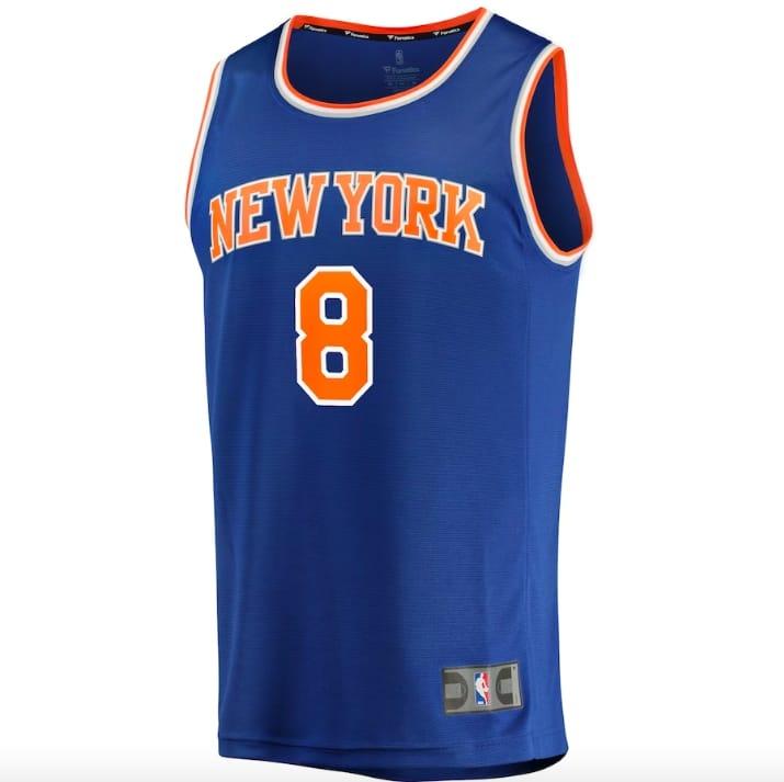 Баскетбольная джерси 2022-23 New York Knicks #8 Kemba Walker Fastbreak Icon Blue Jersey