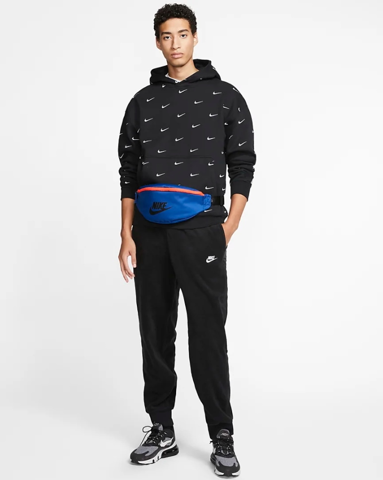 Худи Nike All Over Swoosh Logo Hoodie Black