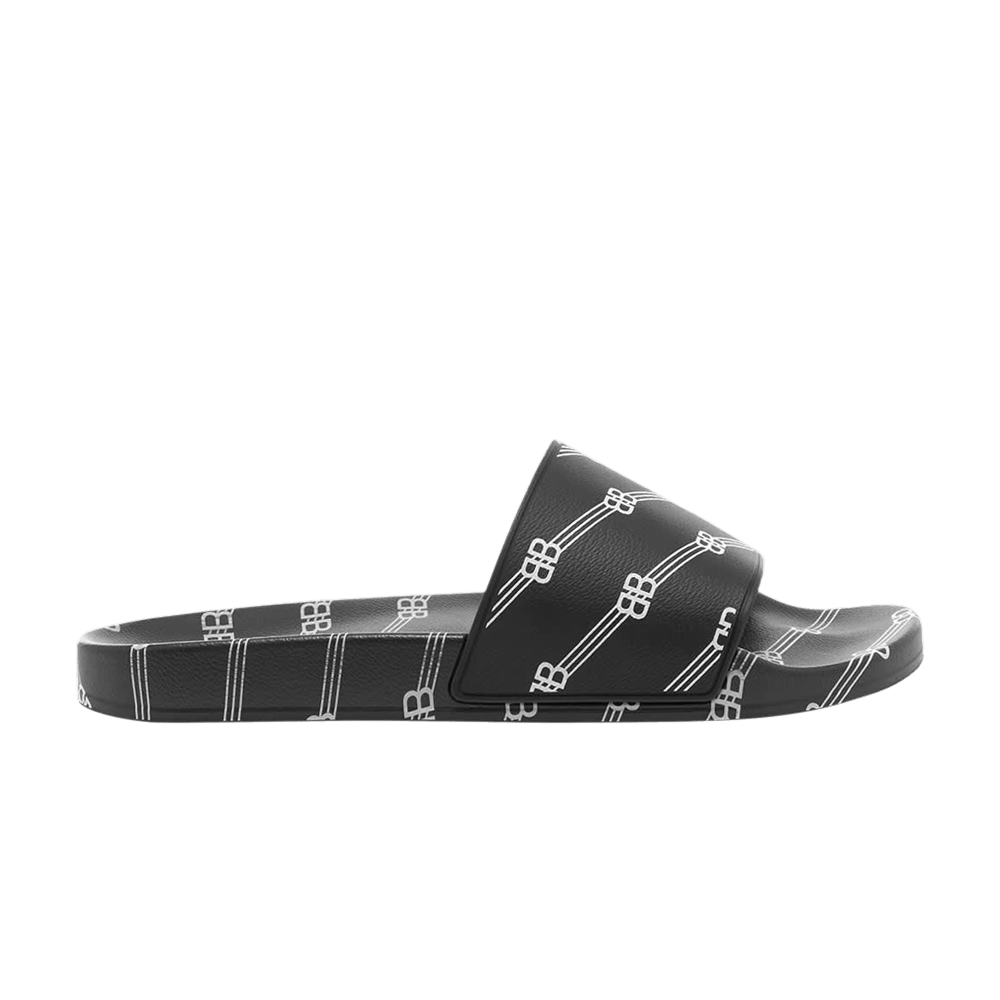 Balenciaga Pool Slides 'Allover Logo - Black'