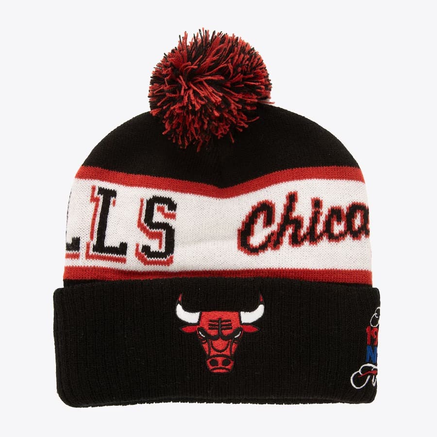 Mitchell-Ness-Black-Chicago-Bulls-Hardwood-Classics-Block-Sweep-Cuffed-Knit-Hat-with-Pom