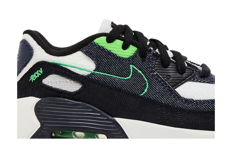 Кроссовки Nike Air Max 90 Leather SE TD 'Black Scream Green'