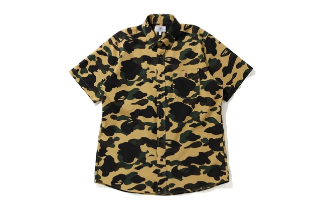 Рубашка BAPE 1st Camo BD SS Shirt Yellow