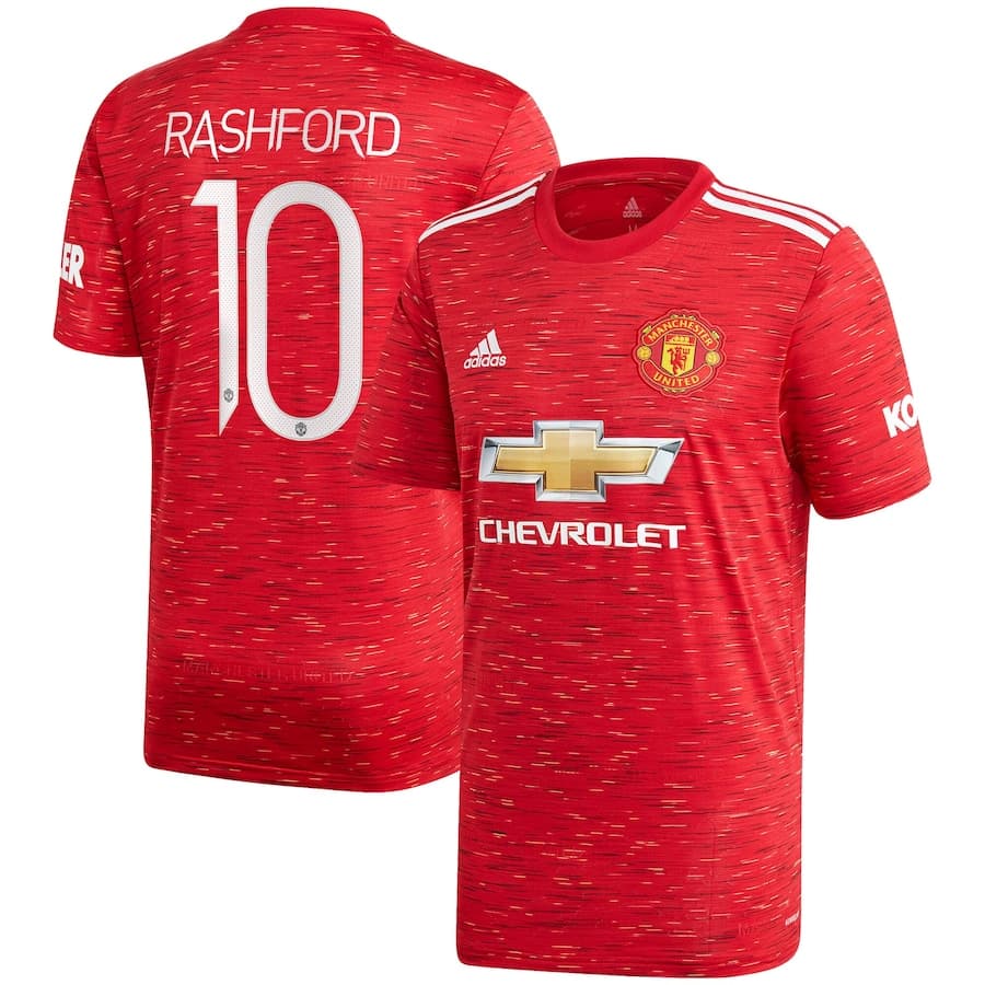 Футболка adidas Manchester United Home Shirt 2020-21 with Rashford 10 printing Jersey Red