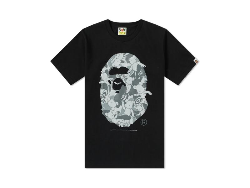 Футболка BAPE Ape Head Bearbrick Medicom Tee Black/Silver