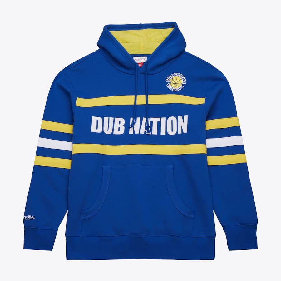 Худи Mitchell & Ness Royal Golden State Warriors Vintage Logo Head Coach Fleece Pullover Hoodie
