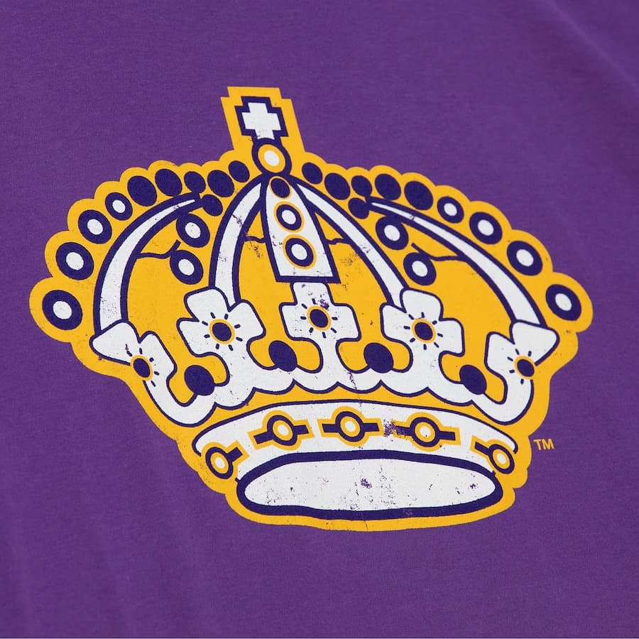 Футболка Mitchell & Ness Purple Los Angeles Kings Distressed Logo T-Shirt