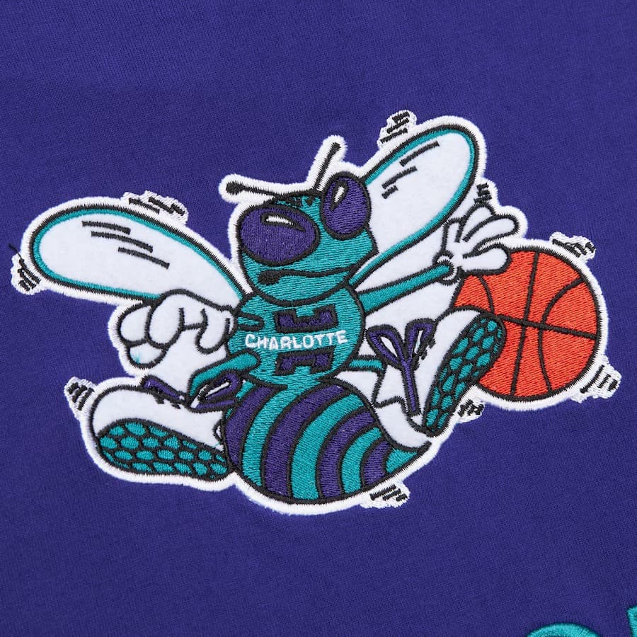 Футболка Mitchell & Ness Purple Charlotte Hornets Team OG 3.0 Vintage T-Shirt