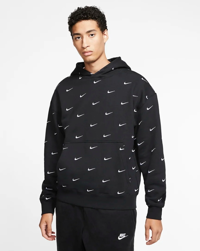Худи Nike All Over Swoosh Logo Hoodie Black