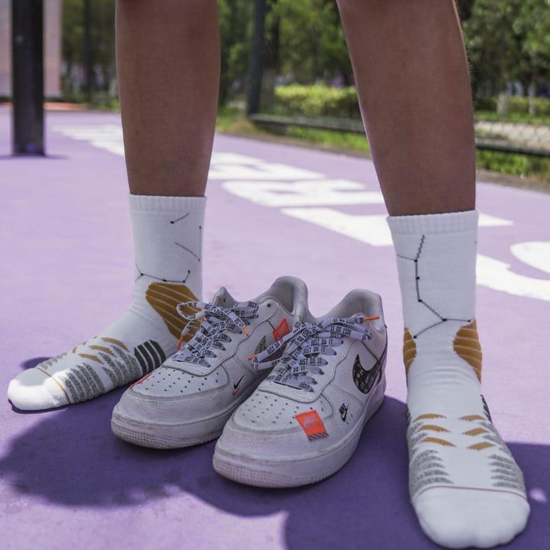 Спортивные носки Ehot Constellation White-Yellow Crew Socks