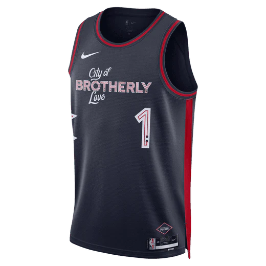 Баскетбольная джерси 2023-24 Philadelphia 76ers James Harden #1 Swingman City Edition Navy Jersey