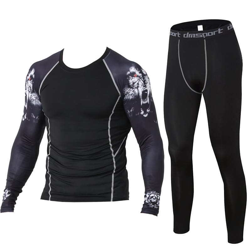 Компрессионный костюм Daiong Wolf Black Longsleeve Set