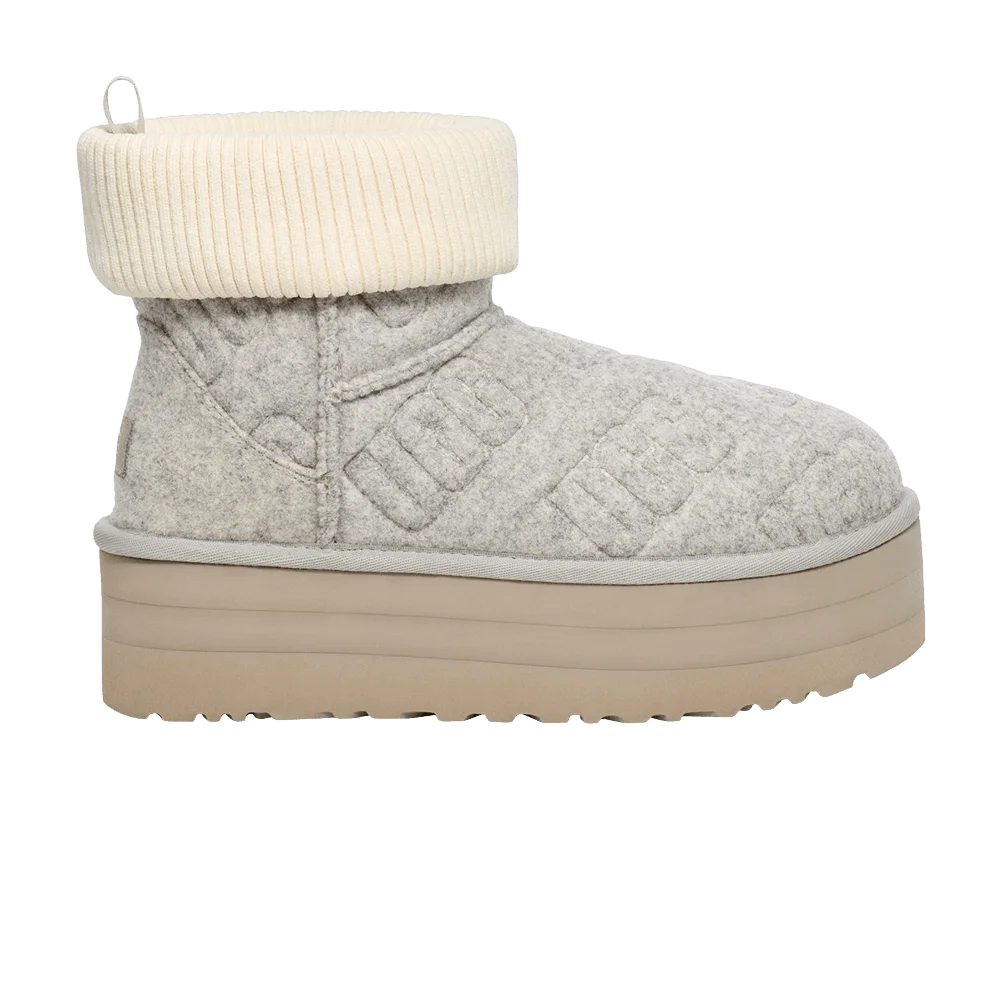 UGG-Wmns-Classic-Mini-Platform-Felted-Boot-Grey