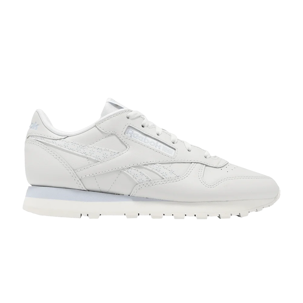 Кроссовки Reebok Wmns Classic Leather 'Floral Logo - Grey Pale Blue'