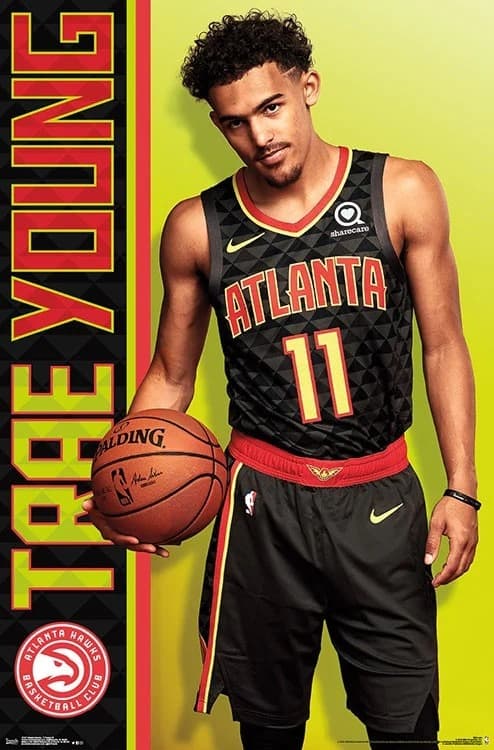 Настенный постер Trae Young Atlanta Hawks NBA Yellow Wall Poster