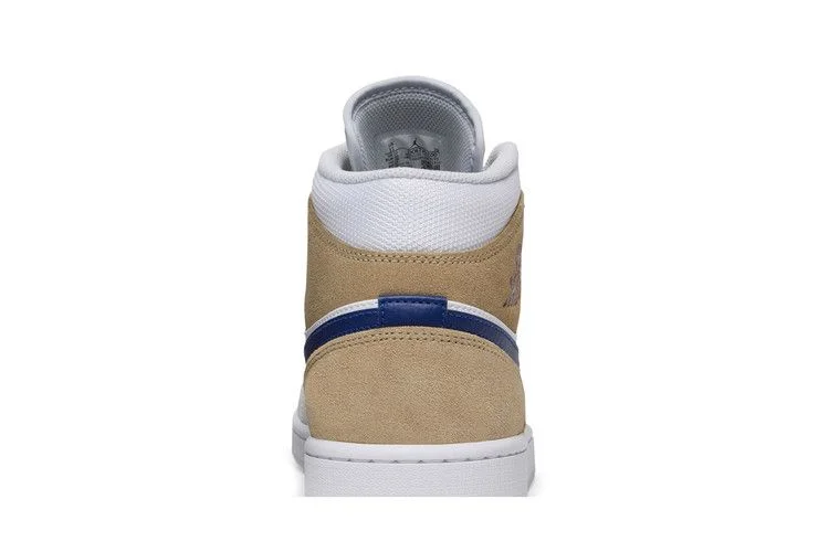 Кроссовки Air Jordan 1 Mid 'White Khaki Blue Void'