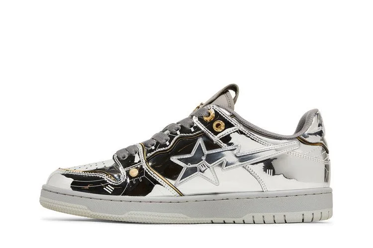 Кроссовки Hajime Sorayama x BAPE Sk8 Sta 'Silver'