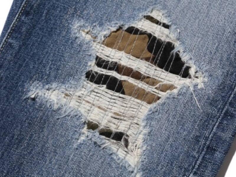 Спортивные штаны BAPE 2008 Type-05 Damage Denim Pants Indigo
