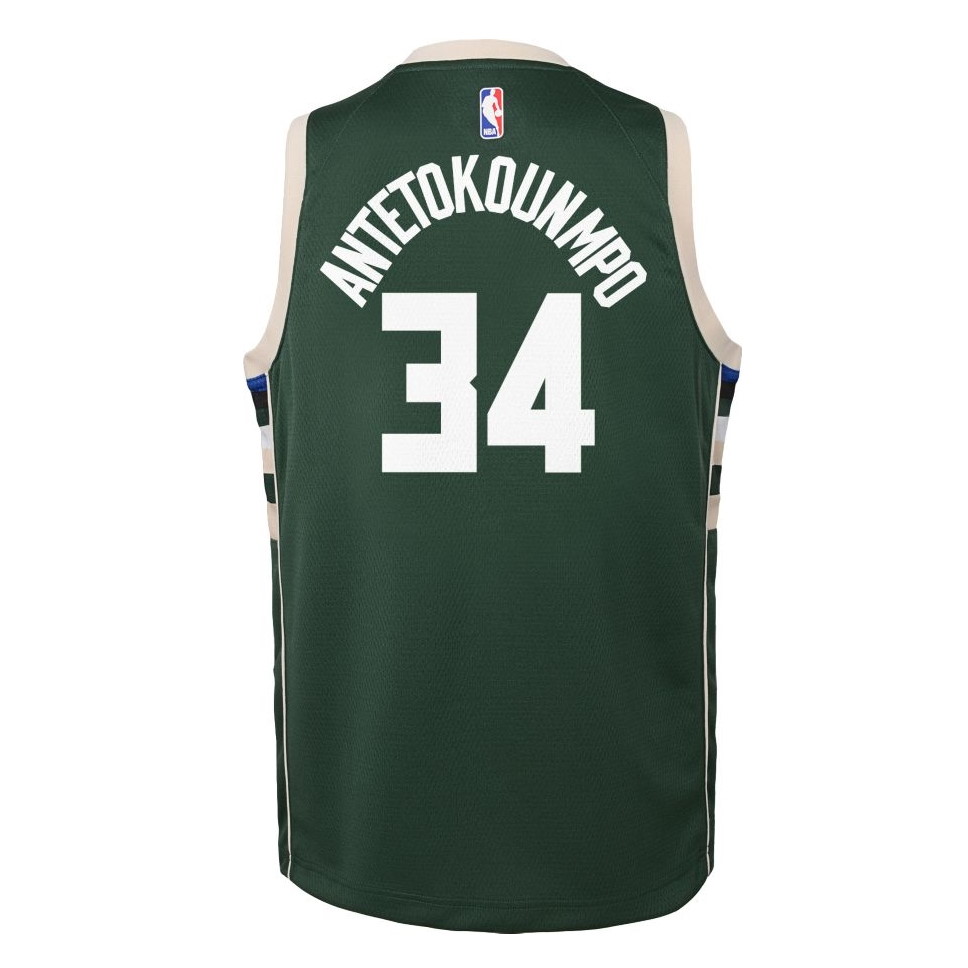 Баскетбольная джерси Nike Giannis Antetokounmpo Milwaukee Bucks 2021 Icon Edition Youth NBA Swingman Jersey