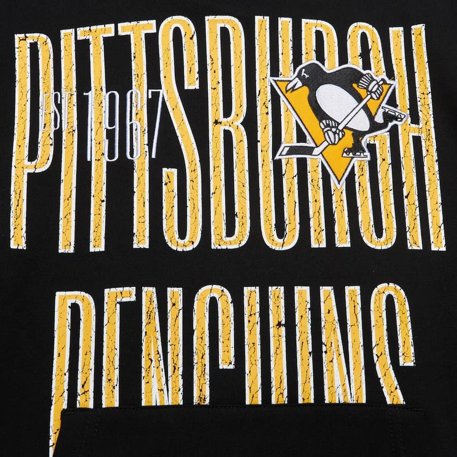 Худи Mitchell & Ness Black Pittsburgh Penguins Team OG Fleece Pullover Hoodie