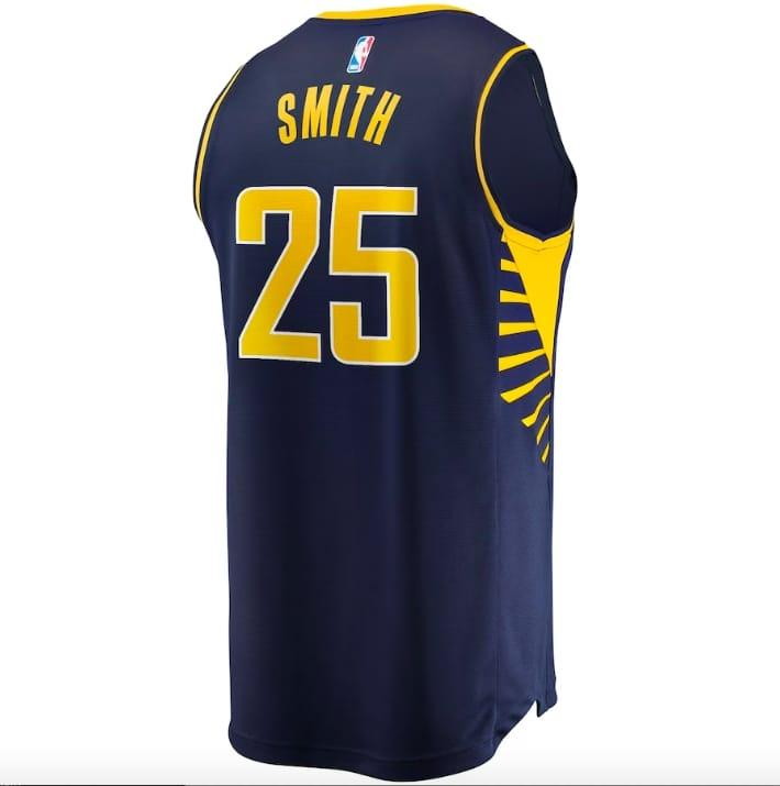 Баскетбольная джерси 2021-22 Indiana Pacers  #25 Jalen Smith Fast Break Icon Navy Jersey