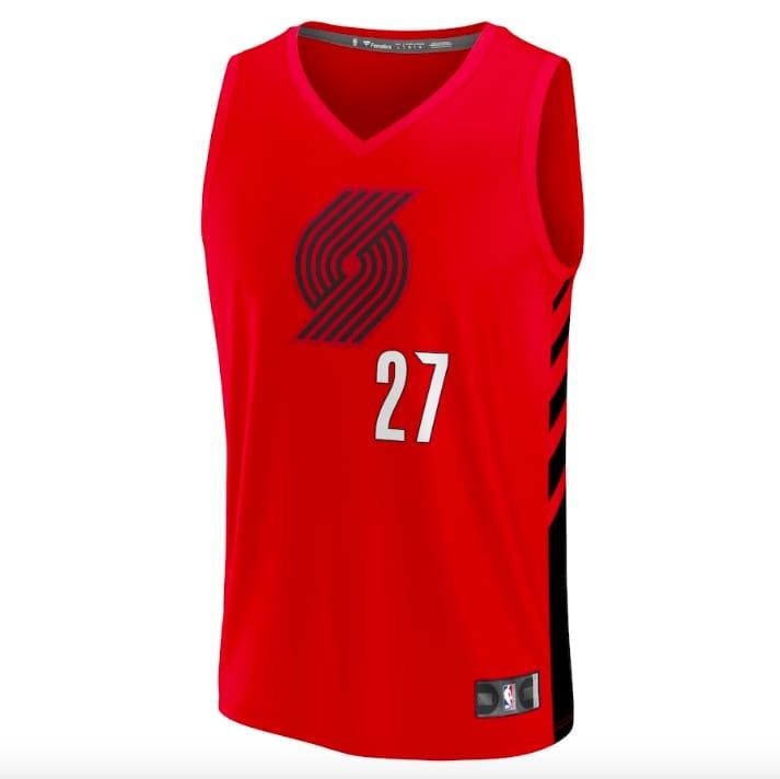 Баскетбольная джерси 2022-23 Portland Trail Blazers #27 Jusuf Nurkic Fast Break Statement Red Jersey