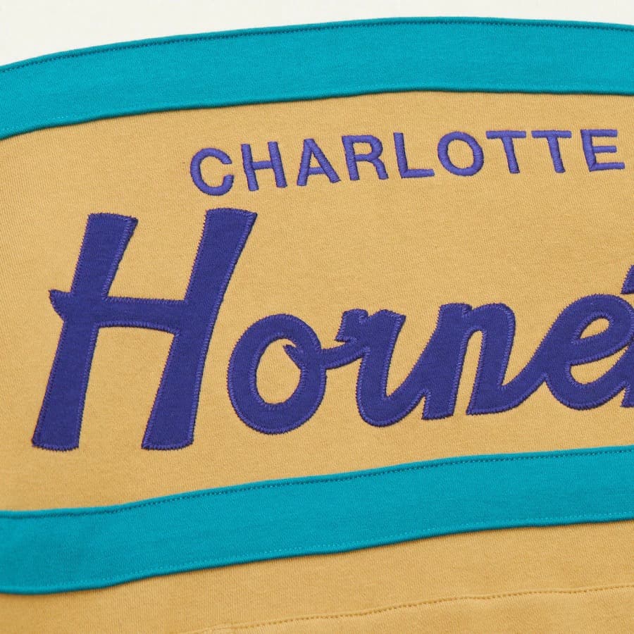 Худи Mitchell & Ness Tan Charlotte Hornets Head Coach Fleece Pullover Hoodie