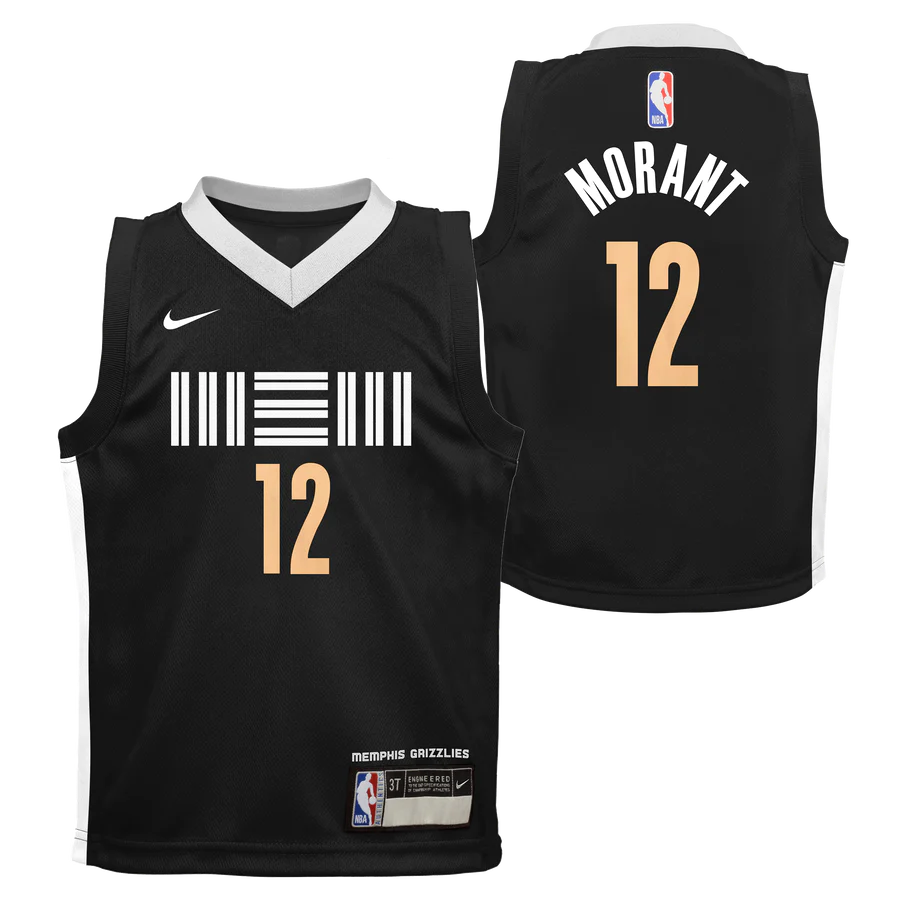 2023-24-Memphis-Grizzlies-Ja-Morant-12-Toddler-City-Edition-Black-Jersey-1