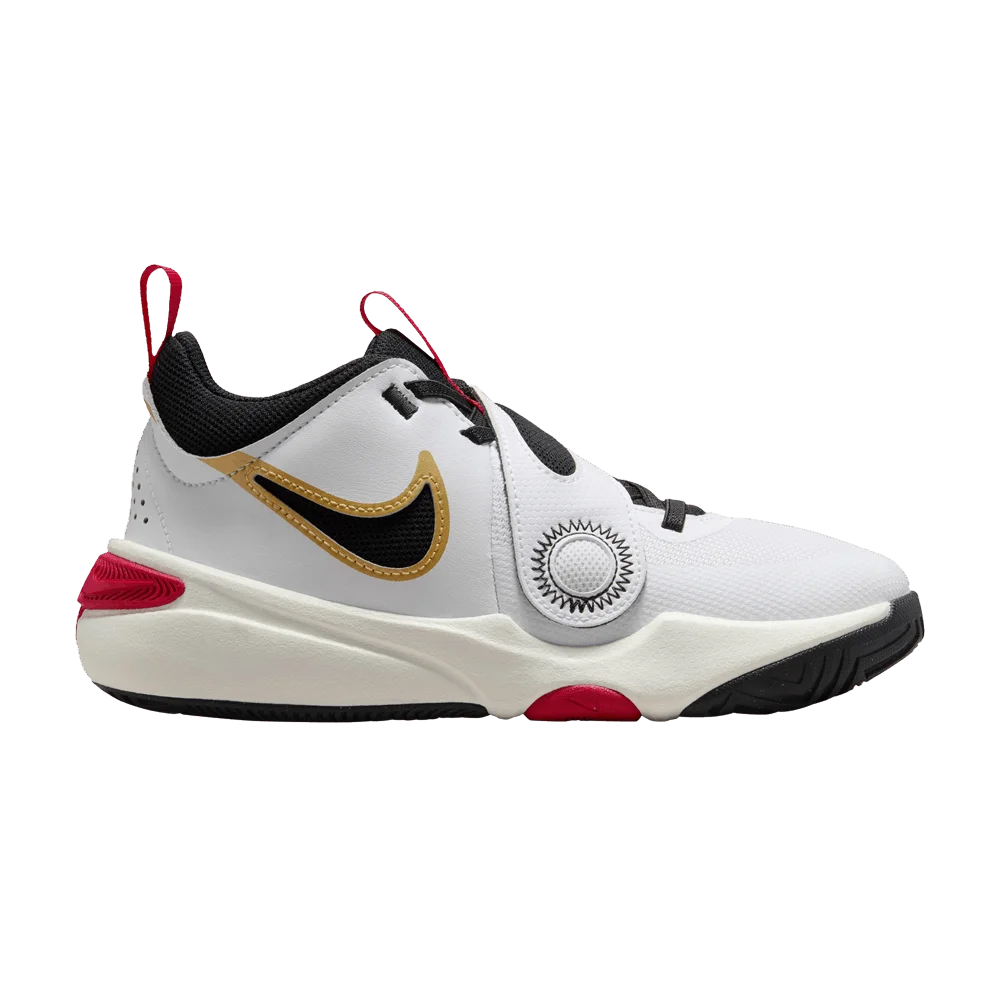 Кроссовки Nike Team Hustle D11 GS 'White Gold University Red'