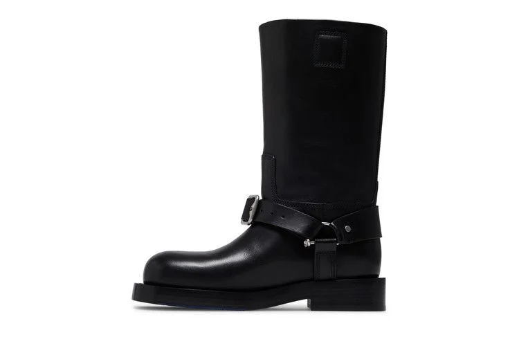 Burberry Wmns Leather Saddle Low Boot 'Black'