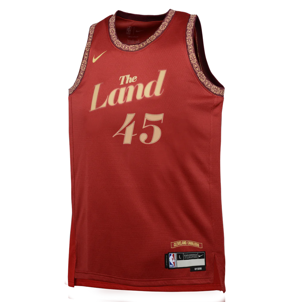 2023-24-Cleveland-Cavaliers-Donovan-Mitchell-45-Youth-Swingman-City-Edition-Red-Jersey-2