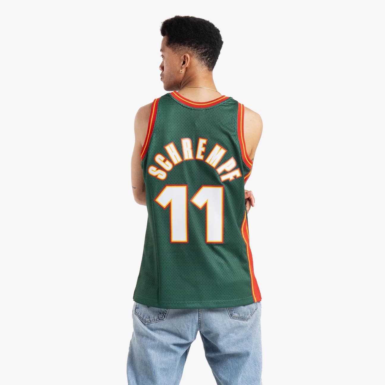 Баскетбольная джерси 1995-96 Seattle Supersonics Detlef Schrempf #11 Swingman Hardwood Classics Green Jersey