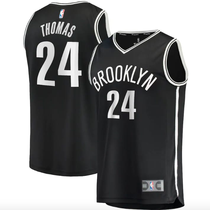 Баскетбольная джерси 2021-22 Brooklyn Nets #24 Cam Thomas Fast Break Icon Black Jersey
