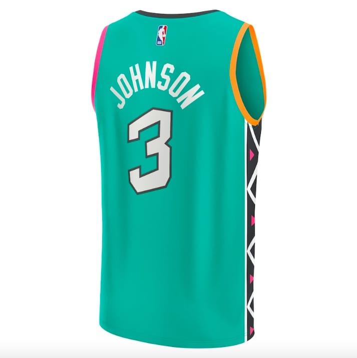 2022-23-San-Antonio-Spurs-3-Keldon-Johnson-Fast-Break-City-Turquoise-Jersey-3
