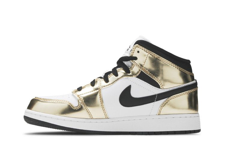Кроссовки Air Jordan 1 Mid SE GS 'Metallic Gold'