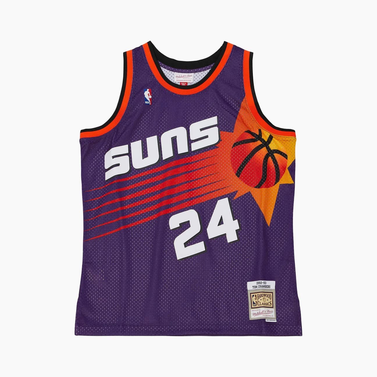 Баскетбольная джерси 1992-93 Phoenix Suns Tom Chambers #24 Swingman Hardwood Classics Purple Jersey