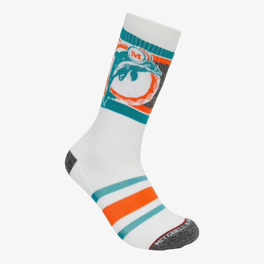 Спортивные носки Mitchell & Ness Miami Dolphins Interception Crew Socks