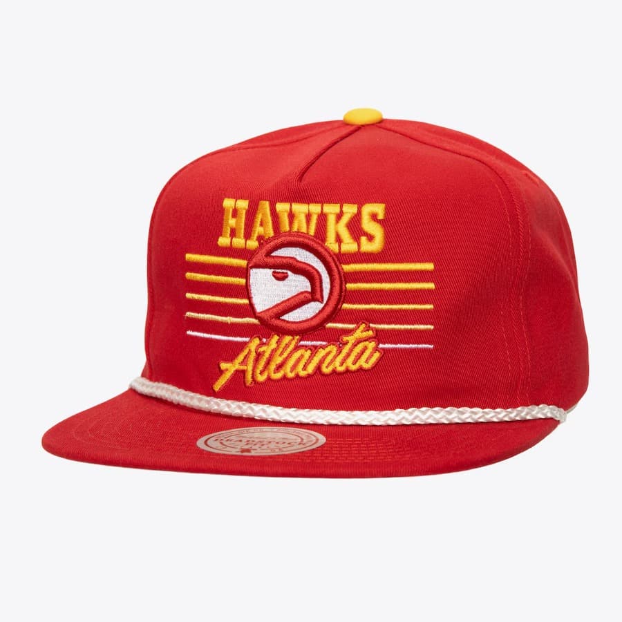 Mitchell-Ness-Red-Atlanta-Hawks-Hardwood-Classics-Radiant-Lines-Deadstock-Snapback-Hat