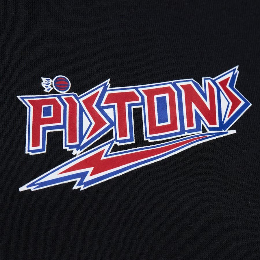 Худи Mitchell & Ness Black Detroit Pistons Game Time Vintage Logo Fleece Pullover Hoodie