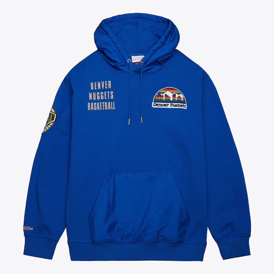 Худи Mitchell & Ness Royal Denver Nuggets Team OG 2.0 Vintage Logo Fleece Pullover Hoodie
