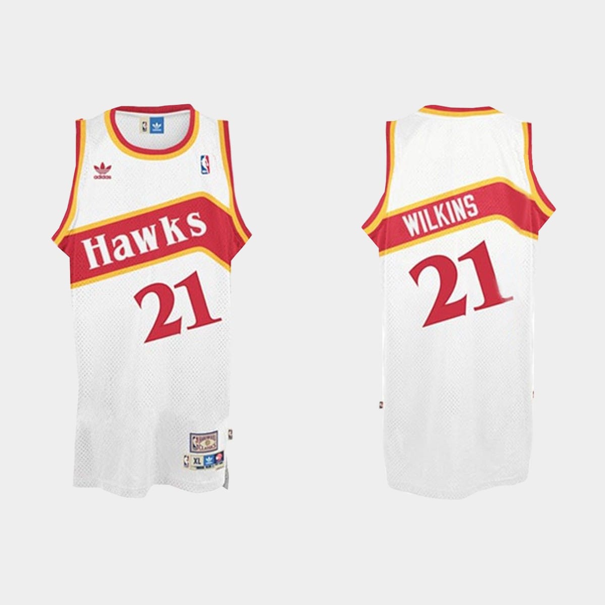 Баскетбольная джерси Atlanta Hawks #21 Dominique Wilkins Hardwood Classics White Jersey