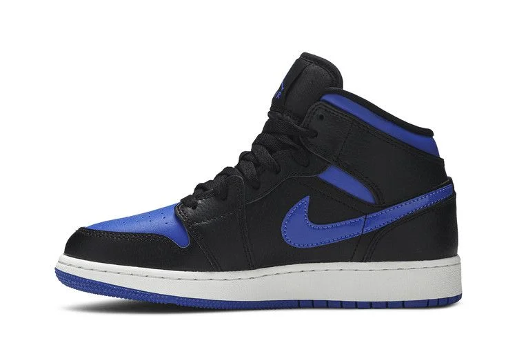 Кроссовки Air Jordan 1 Mid GS 'Black Hyper Royal'